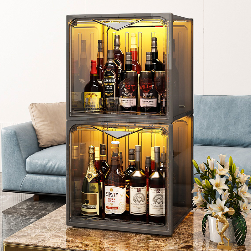 酒架红酒置物架家用桌面放威士忌洋酒瓶存储柜小型白酒展示收纳柜