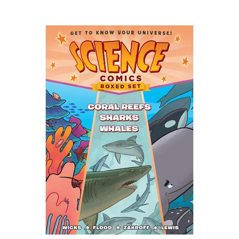 【预售】盒装套装：珊瑚礁、鲨鱼和鲸鱼 Boxed Set: Coral Reefs， Sharks， and Whales 原版英文儿童漫画