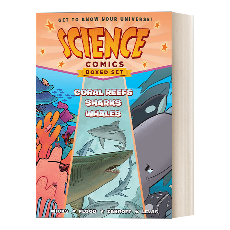 英文原版 Science Comics Boxed Set Coral Reefs  Sharks  and Whales 科学漫画盒装集 珊瑚礁，鲨鱼和鲸鱼 英文版 进口英语书籍