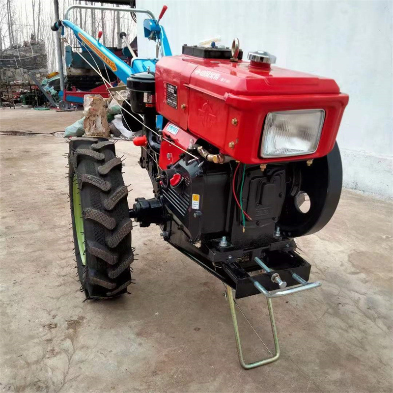 手扶带灯款农用拖拉机15马力柴油小型旋耕机拉货运输手扶式拖拉机