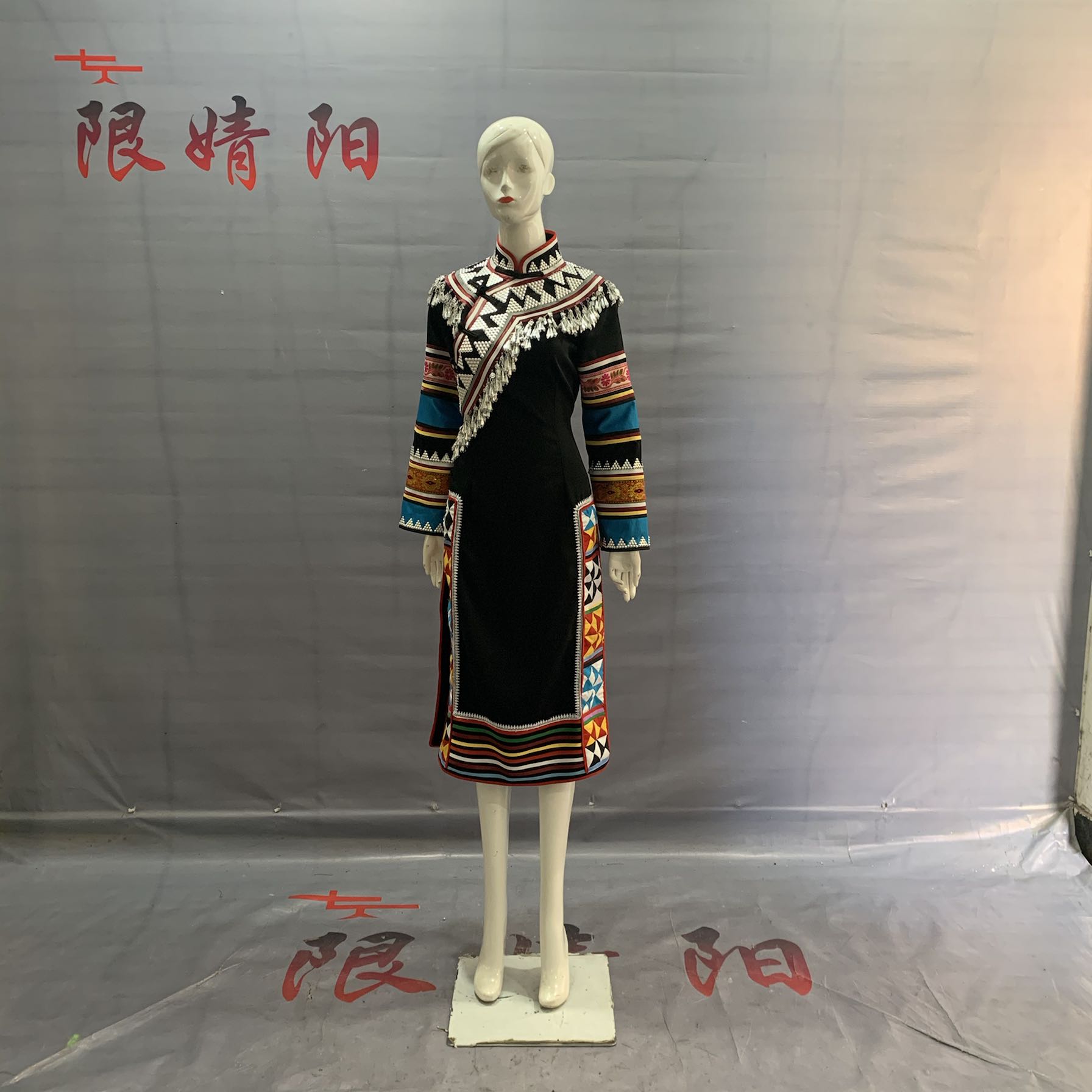 拉祜族服装少数民族特色新款民族风复古棉麻修身中长款生活套装女