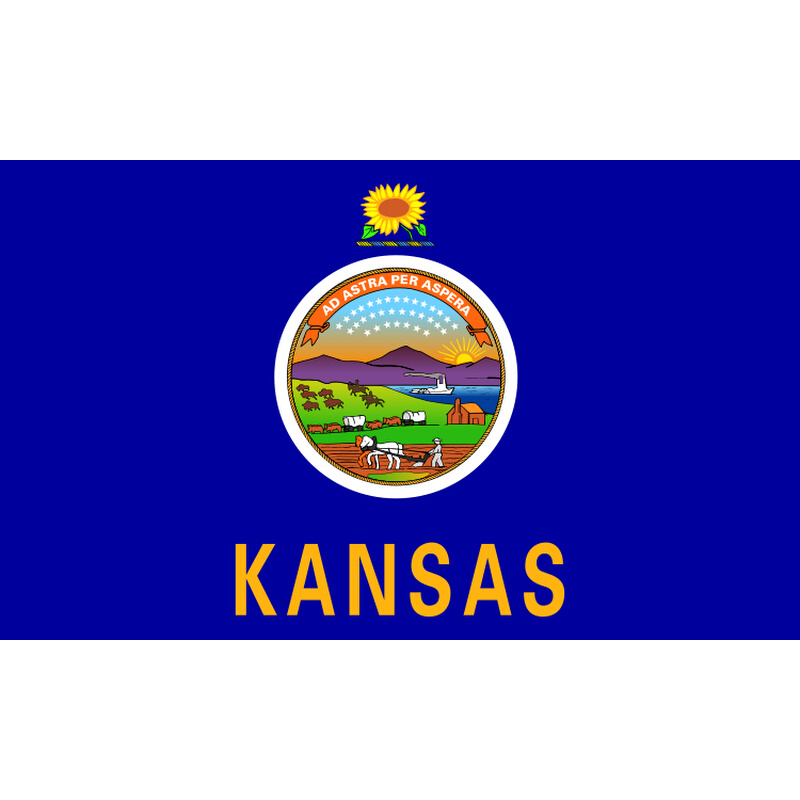 包邮定制美国堪萨斯州旗帜 90 x 150 CM，3*5FT Kansas