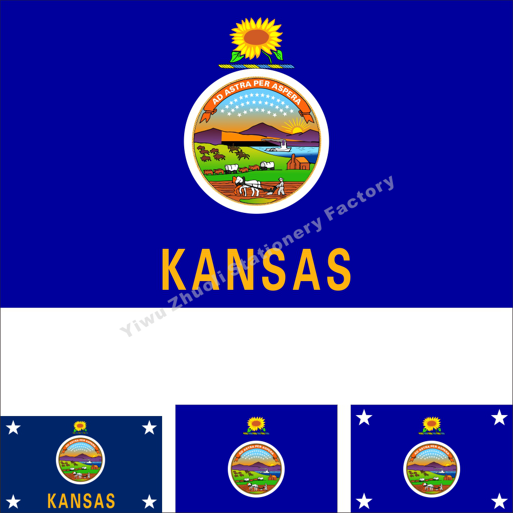 1美国堪萨斯州旗历史旗威奇塔旗州长旗各种大小可定做可订做