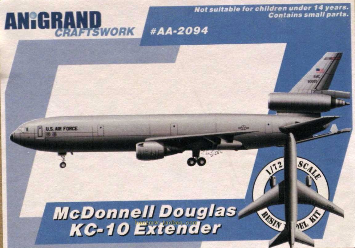 AA2094美国空军麦道KC-10空中加油机1/72树脂拼装飞机模型套件