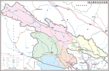 青海省海北藏族自治州地图政区水系湖泊交通公路卫星地形地势打印