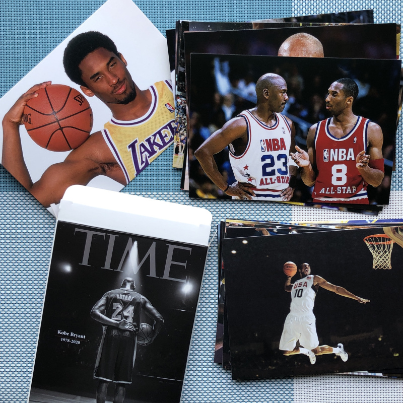 NBA巨星科比纪念明信片湖人美国队职业经典照片永远的24号8号10号