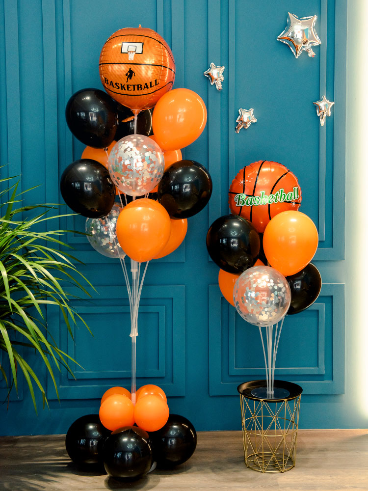 篮球气球主题生日装扮背景墙男孩派对ktv立柱学校运动会活动路引