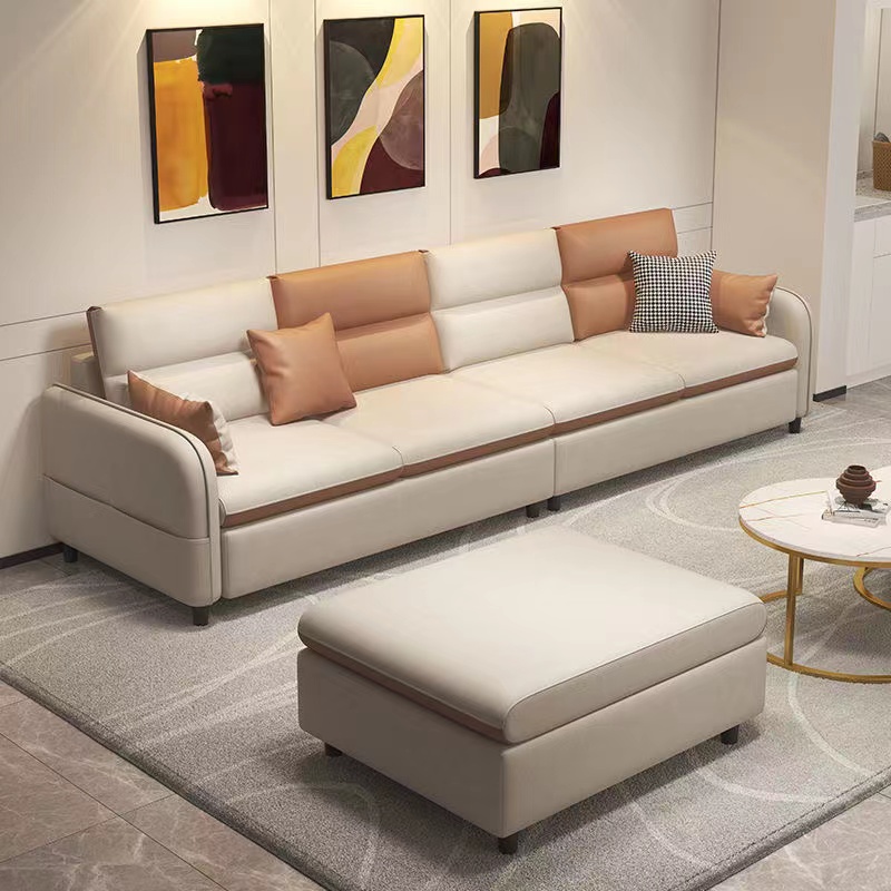 高端布艺沙发客厅组合北欧现代简约科技布沙发小户型家用乳胶实木