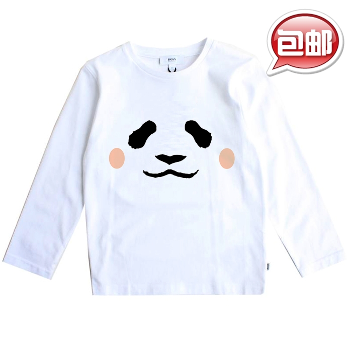 白熊咖啡厅 馆 熊猫 Panda 胖达 牛奶丝  长袖T恤文化衫