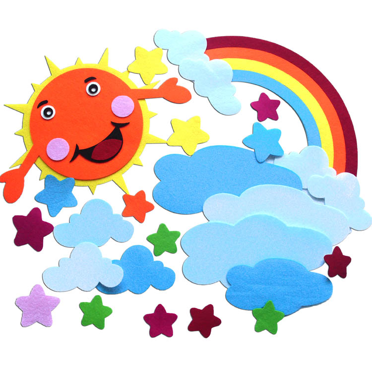 小学幼儿园教室装饰品环境布置贴画黑板报主题墙立体云朵太阳彩虹