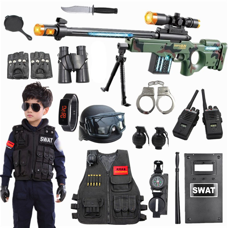 儿童警察玩具枪全套装真人 吃鸡装备特种兵小特警衣服玩具 男孩子