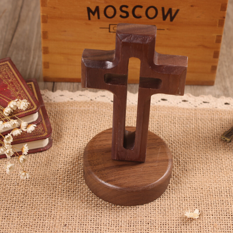 木制十字架 教堂摆饰用品 木质工艺品 加工雕刻