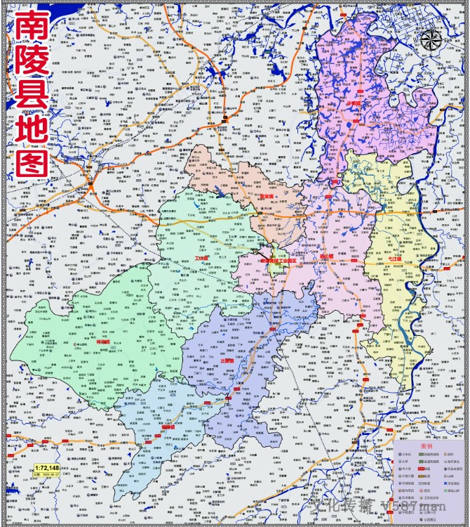 2022年5月安徽芜湖市南陵县定制行政交通旅游乡镇村落分布地图