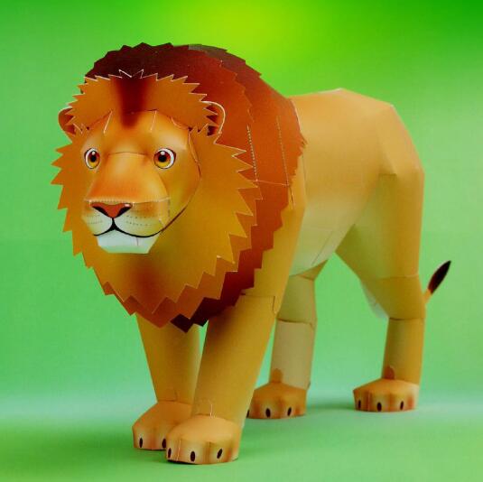 仿真动物狮子大狮子3d立体纸模型DIY手工制作儿童折纸益智玩具