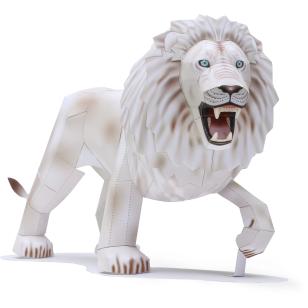 满68包邮简易雄狮白狮子3D立体折纸动物纸模型diy儿童手工制作