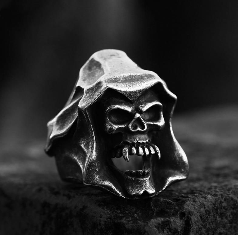 死神骷髅猩猩钛钢霸气戒指饰品高级感嘻哈个性复古时尚食指指环