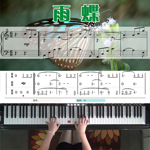 雨蝶(还珠格格主题曲)五线谱简谱钢琴教学课程 悠秀