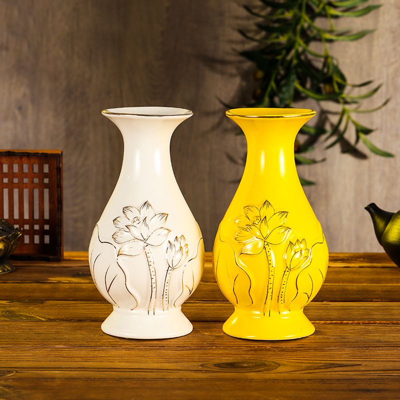 厂家供花瓶圣水瓶家居摆件家用供奉插花瓶精品陶瓷花瓶观音菩萨插