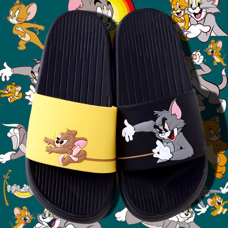 拖鞋女夏季外穿可爱卡通猫和老鼠家用洗澡防滑软底舒适情侣拖鞋男
