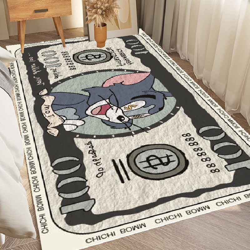 猫和老鼠卧室地毯床边毯防滑加厚毛绒阳台卡通家用可爱儿童小地垫
