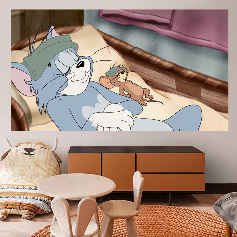 猫和老鼠背景布ins大挂布动漫卡通墙壁卧室床头挂毯房间宿舍墙布
