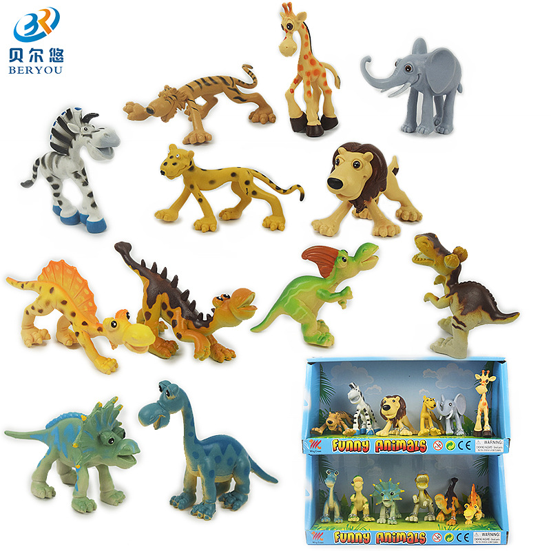 实心卡通恐龙仿真模型玩具森林动物家园动物模型儿童益智玩具