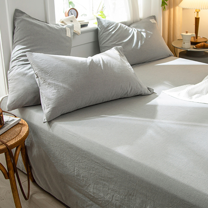 速发水洗棉纯棉床单单件100全棉宿舍枕套三件套大尺寸1.5米纯色被
