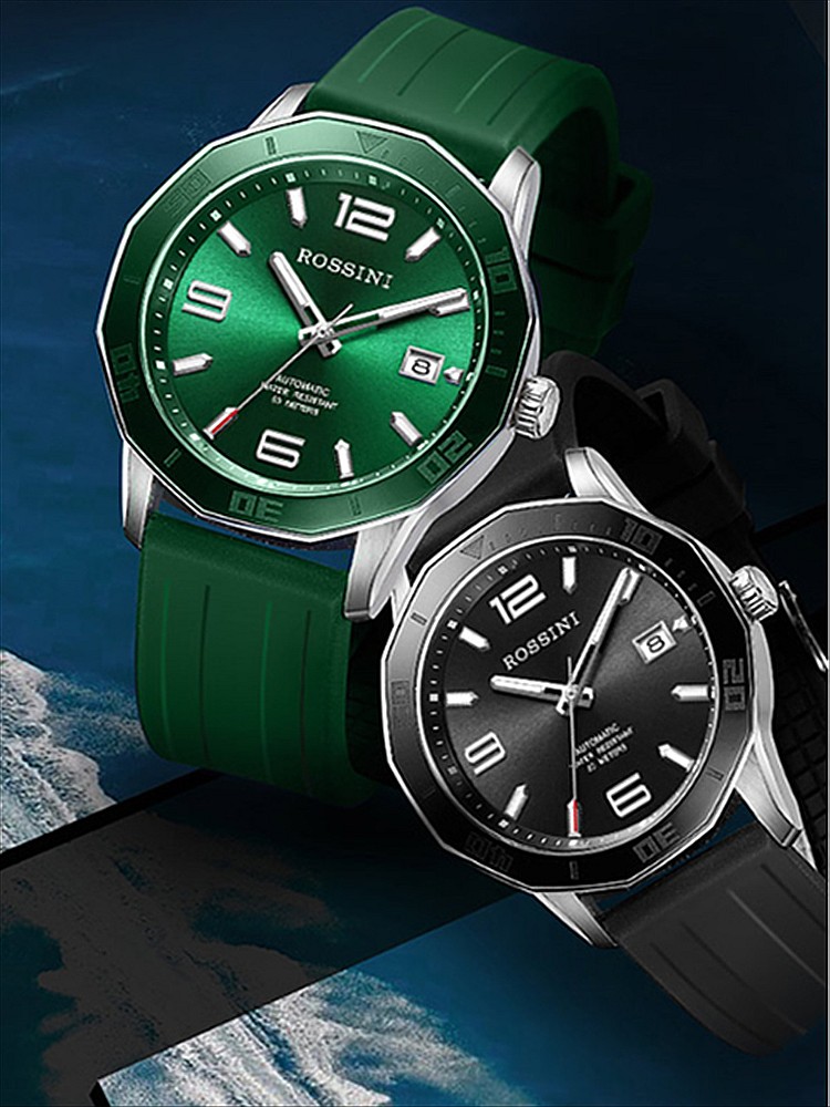 新款罗西尼手表启迪系列时尚钢带商务休闲自动机械表男表 5949分