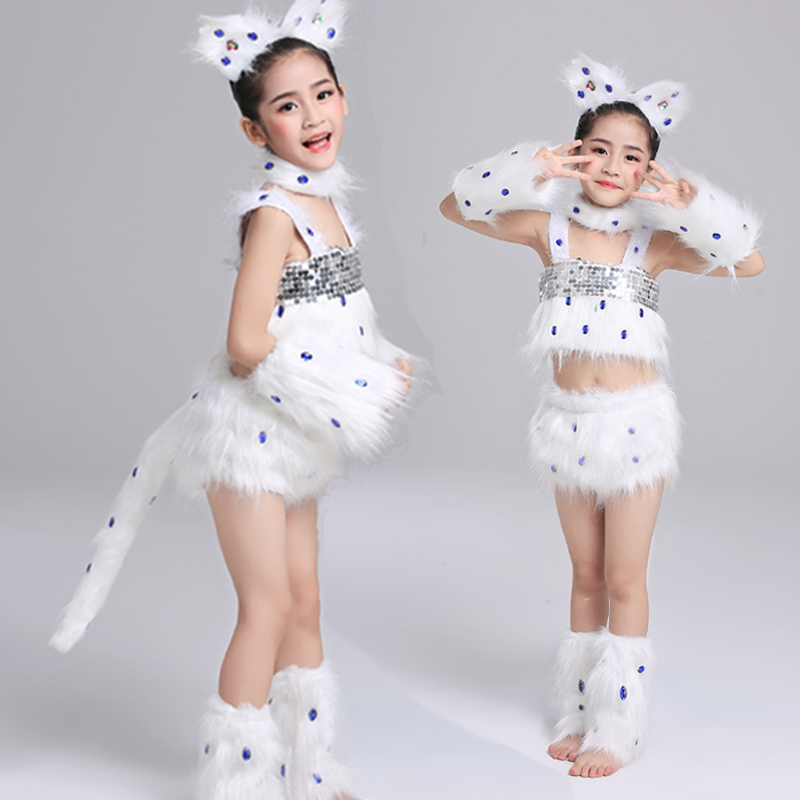 元旦儿童小猫演出服学猫叫幼儿可爱万圣节动物装扮跳舞蹈表演出服