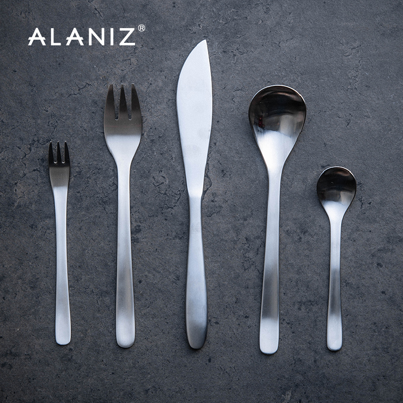alaniz南兹斋藤-西餐餐具套装牛排刀北欧刀叉勺三件套个性牛扒刀