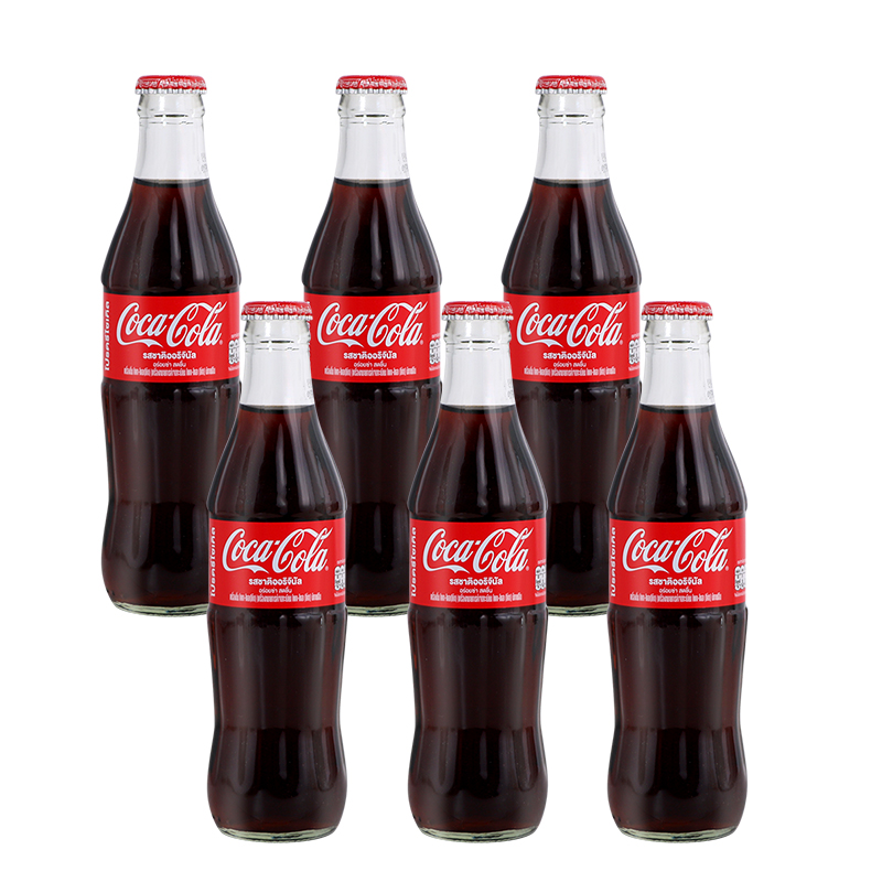 6瓶/泰国进口可口可乐碳酸饮料Sprite雪碧汽水复古玻璃瓶装收藏