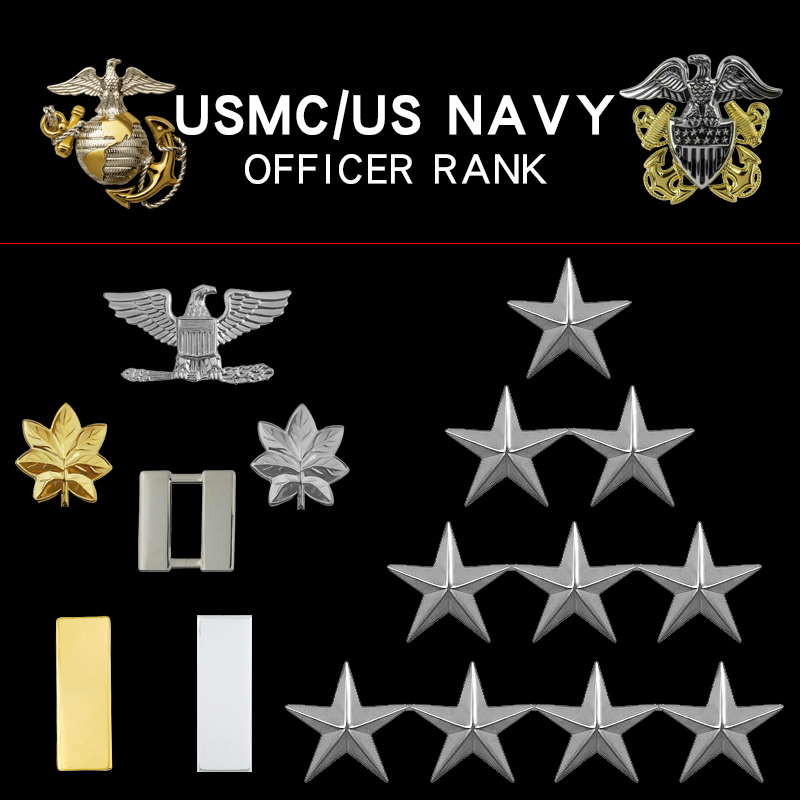 USMC陆战队专用军衔将军上尉上校领章肩章帽徽US金属帽徽领花徽章
