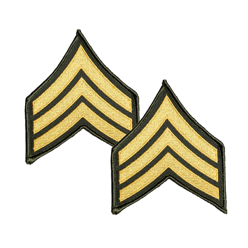 中士军衔M65风衣臂章OG107衬衣臂章阿美咔叽复古徽章E-5刺绣章SGT
