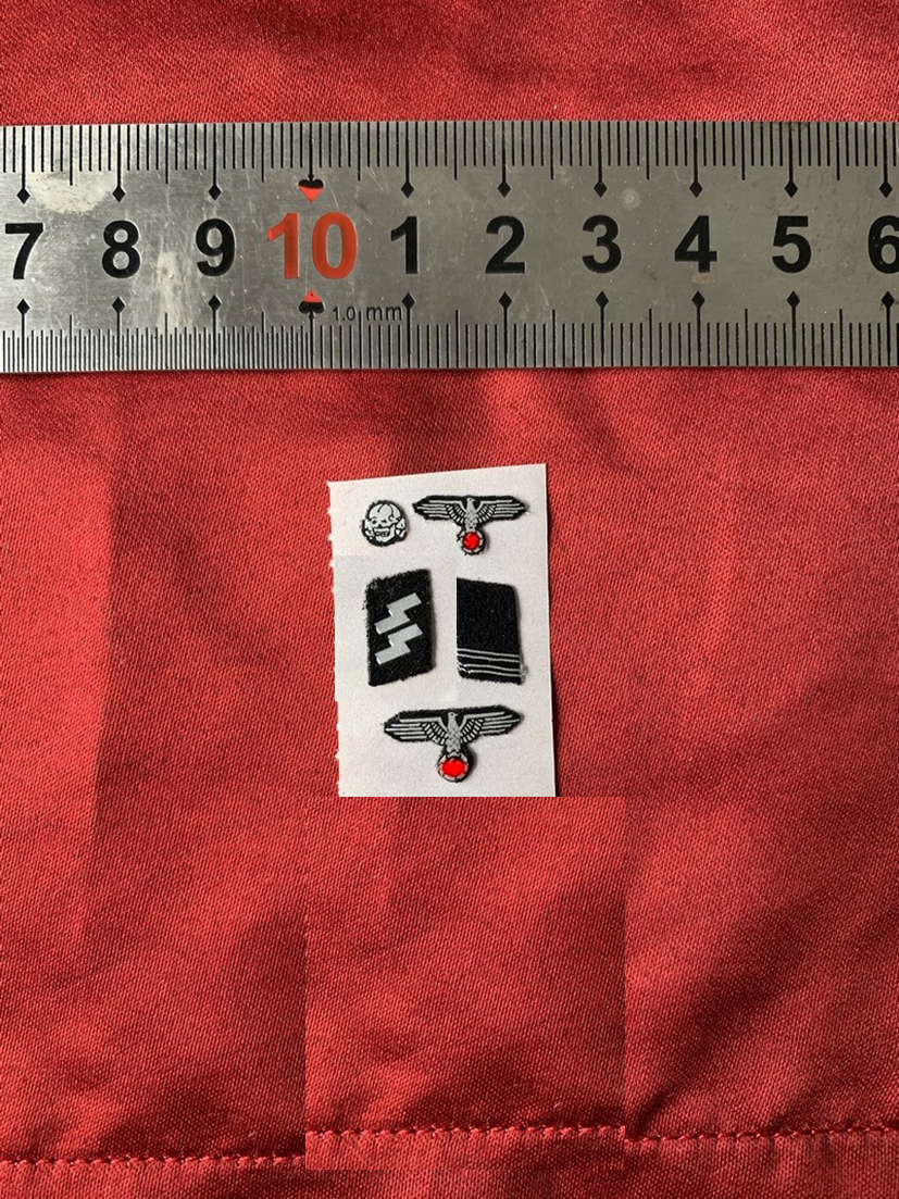 1/6兵人玩偶配件布质标WWII德-SS系军衔领章套标布贴