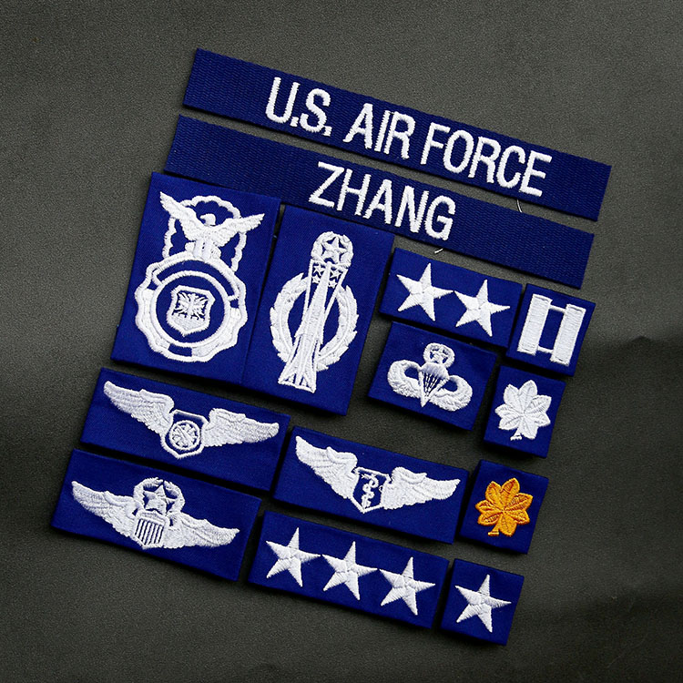 越战USAF美国空君彩色刺绣技能章军衔姓名军种条M65风衣臂章OG107