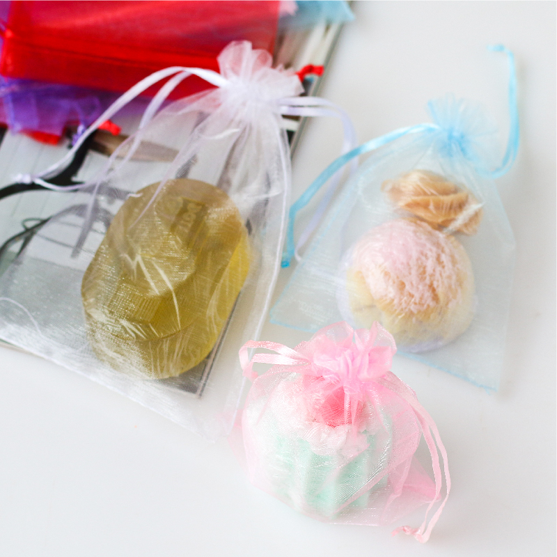diy手工皂简单包装网纱袋珍珠纱材质束口透明包装袋精致礼物