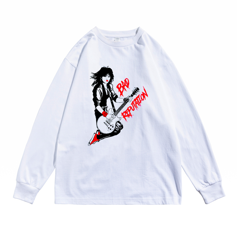 欧美女歌手硬摇滚朋克Joan Jett琼·杰特人物印花长袖T恤男女宽松