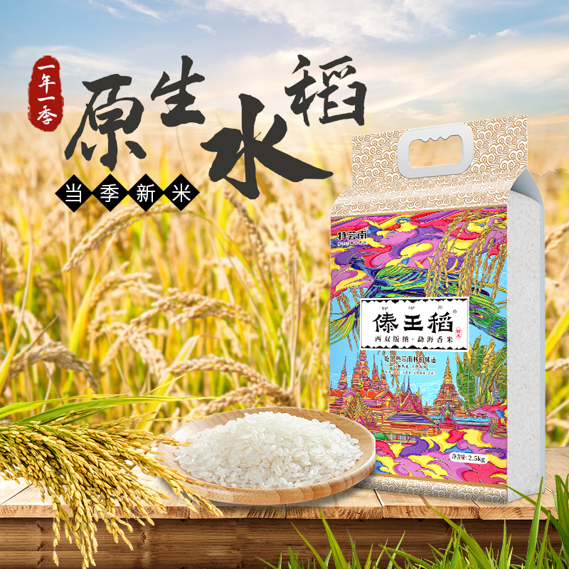 2023年新米傣王稻5斤糯香大米粳米真空袋版纳新香米胚芽天猫款