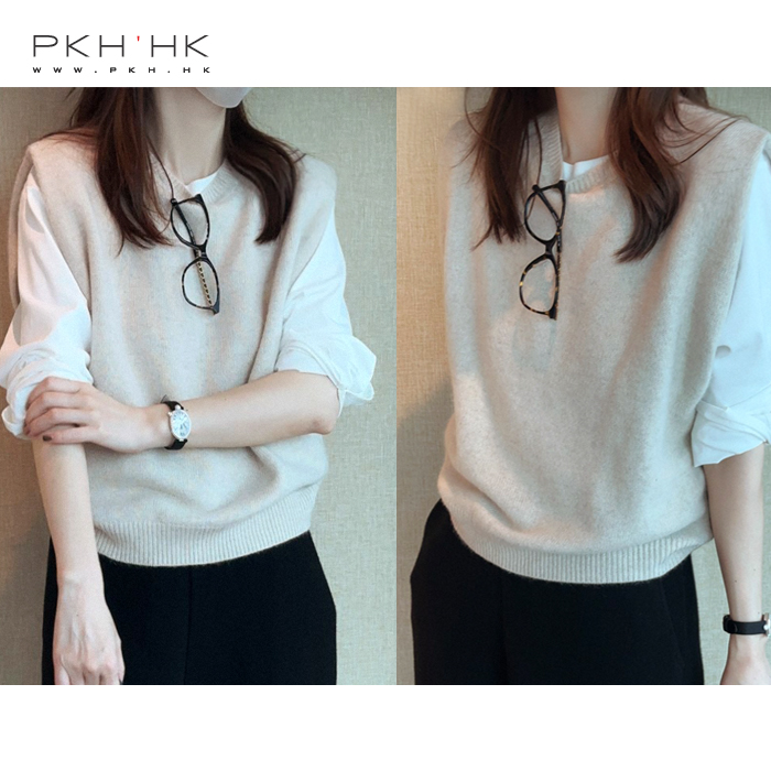 PKH.HK特 新品日常时髦温暖叠搭敲好头肩比浣熊绒羊毛背心马甲