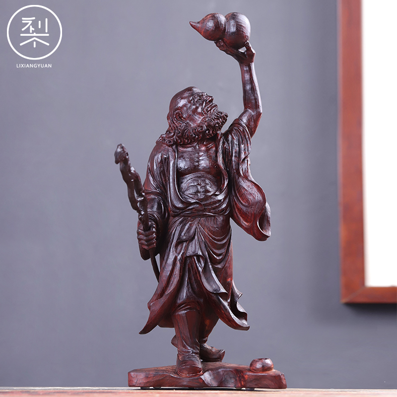 梨香院 达摩摆件 印度小叶紫檀木雕工艺品供奉佛像家用客厅纯手工