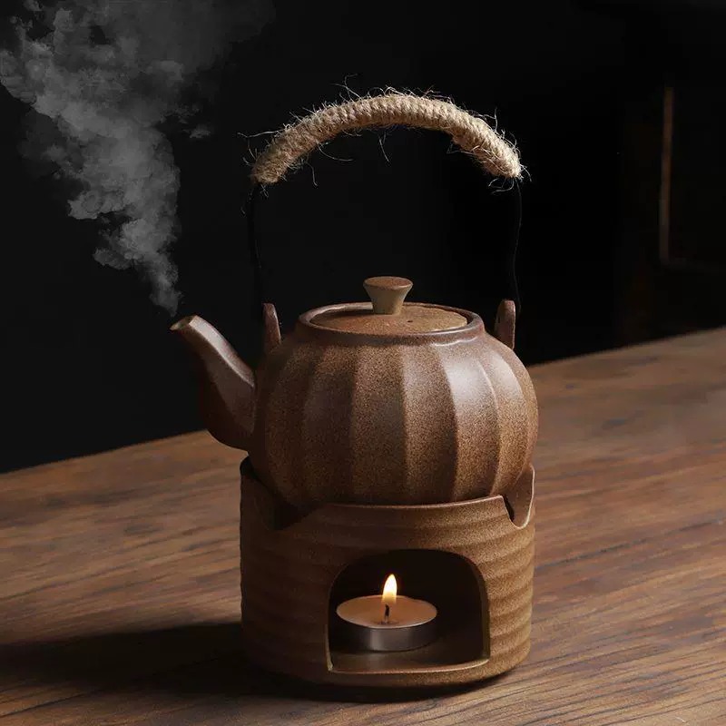 日式复古提梁壶明火南瓜壶温茶户外煮茶炉便携式防烫绑绳长柄茶壶