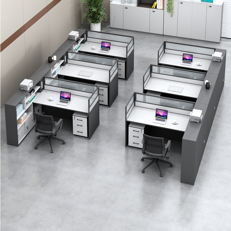 职员办公桌椅组合简约双人4/6人面对面财务办公室屏风卡位工作桌