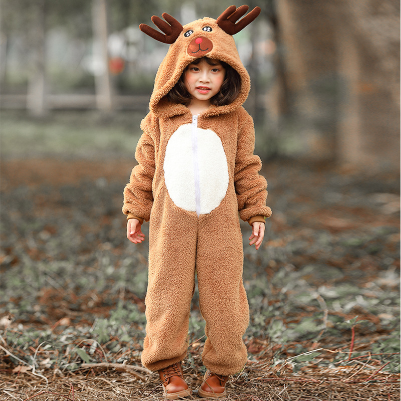 圣诞节儿童服装圣诞主题衣服女童演出服男童小鹿麋鹿驯鹿亲子装