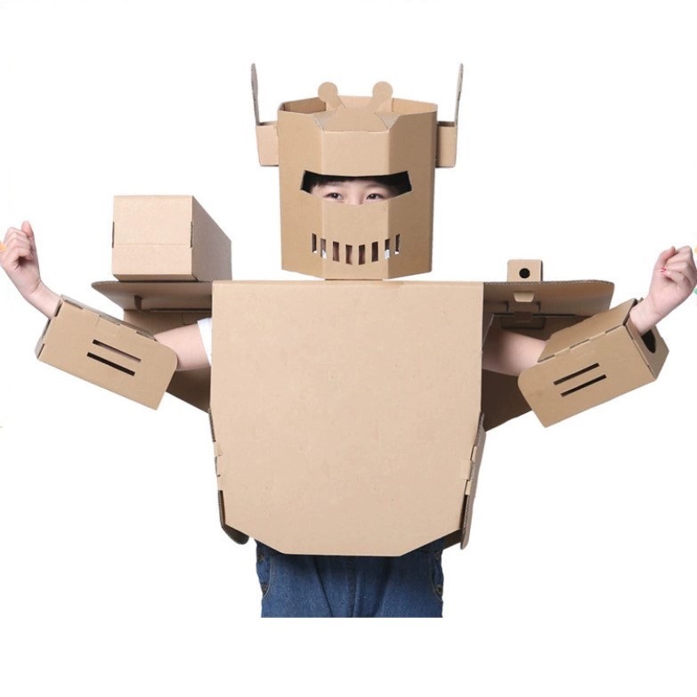 儿童可穿戴机器人衣服变形金刚创意手工diy纸箱铠甲纸壳模型玩具
