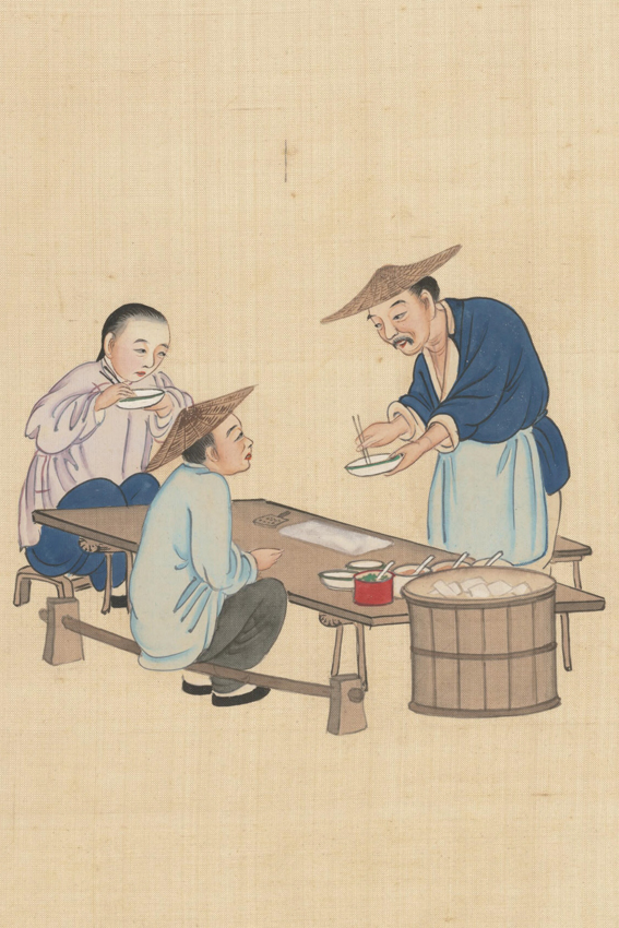 中国清代民间工匠 市井百科 传统小吃 古代三百六十行图画
