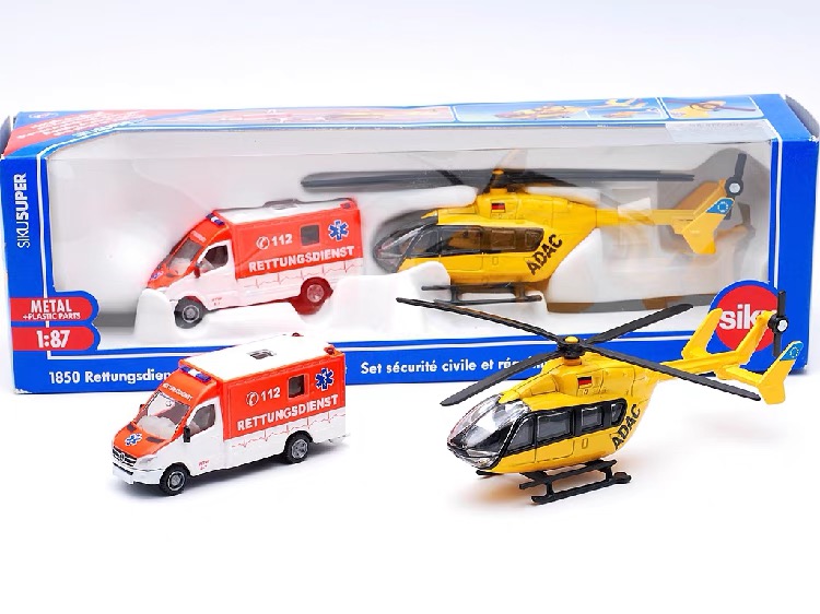 德国仕高SIKU 1850奔驰救护车带直升飞机 1:87合金车模玩具