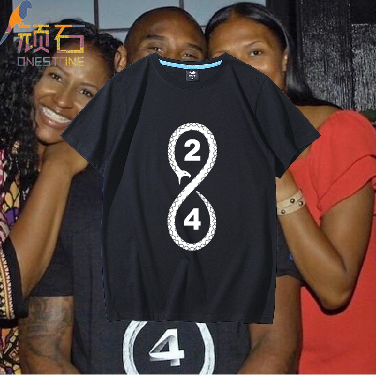 科比同款短袖T恤男女黑曼巴蛇24号科比姐姐纹身款GIGI纪念半袖T恤