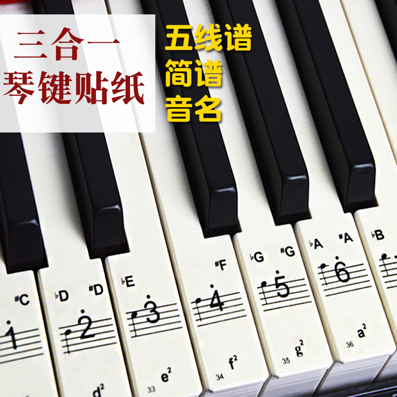 钢琴谱夹键盘贴纸88键电子琴音标贴初学者61键数字简谱乐谱展开式