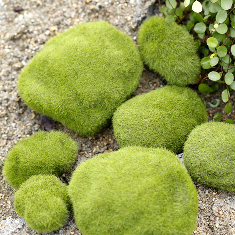 仿真苔藓微景观假石头微拍植绒石头道具塑料草坪摄影摆件装饰配件