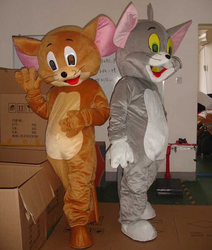 杰瑞鼠汤姆猫行走卡通人偶服装动漫人物cos道具演出玩偶猫和老鼠